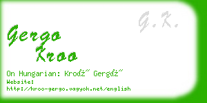 gergo kroo business card